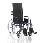 CARROZZINA PIEGHEVOLE AD AUTOSPINTA (Seduta 40 cm) CON SCHIENALE RECLINABILE IN ACCIAIO VERNICIATO - SINGOLA CROCIERA - BRACCIOLI ESTRAIBILI - FRENO OPERATORE - MODELLO COMFY-S