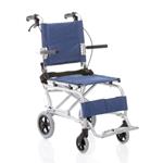 CARROZZINA PIEGHEVOLE DA VIAGGIO (Seduta 37 cm)  IN ALLUMINIO VERNICIATO - DOPPIA CROCIERA - BRACCIOLI RECLINABILI - MODELLO TRAVEL