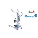 NOLEGGIO - VERTICALIZZATORE ELETTRICO (Portata max 180 kg) PER METTERE IN PIEDI E SPOSTARE I PAZIENTI - ATTUATORE LINAK - STRUTTURA IN ACCIAIO VERNICIATO - RUOTE PIROETTANTI (2 con freno) - BASE REGOLABILE IN LARGHEZZA -  STOP DI EMERGENZA