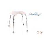SEDILE PER DOCCIA CON SEDUTA AD U IN HDPE (Polietilene) - SENZA SCHIENALE - Dimensioni 50 x 46 - Seduta 48 x 33 cm - ALTEZZA REGOLABILE  H 41÷53,7 cm - Peso max supportato 110 kg