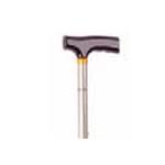 BASTONE PIEGHEVOLE IN ALLUMINIO (Bronzo) CON MANICO A "T" - ALTEZZA REGOLABILE 77,5-87,5 cm - PORTATA MAX 100 kg - IMPUGNATURA IN LEGNO E PUNTALI ANTISCIVOLO 