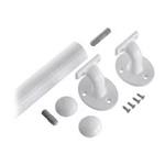KIT (COLORE BIANCO) PER REALIZZARE CORRIMANO IN ALLUMINIO/TEFLON FINO AD UN MASSIMO DI 100 cm LINEARI (35mm DI DIAMETRO) COPERTURA IN POLIMERI - SUPERFICIE LISCIA - 2 TERMINALI - 1 MENSOLA