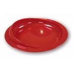 PIATTO CON BORDO RIALZATO (Rosso) E BASE ANTISCIVOLO A VENTOSA - MODELLO AVEL