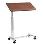VASSOIO DA LETTO SU RUOTE CON 1 PIANO INCLINABILE E MOLLA PER SOLLEVAMENTO AUTOMATICO - H: 78-110 cm - COLORE MARRONE - STRUTTURA IN ACCIAIO CROMATO