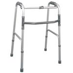DEAMBULATORE PIEGHEVOLE CON PULSANTE - ALTEZZA REGOLABILE da 65 a 75 cm - PORTATA MAX 130 kg - CON 4 PUNTALI IN GOMMA E MANOPOLE IMBOTTITE -  IN ALLUMINIO ANODIZZATO