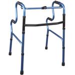 DEAMBULATORE PIEGHEVOLE CON DOPPIO LIVELLO DI IMPUGNATURA - ALTEZZA REGOLABILE 50-70 oppure 79-96 cm - PORTATA MAX 130 kg - 4 PUNTALI IN GOMMA ANTISCIVOLO CON MANOPOLE IMBOTTITE - CON PULSANTE - IN ALLUMINIO