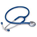 FONENDOSCOPIO (Tubo blu) CON TESTA PIATTA ANATOMICA IN ZINCO E ARCHETTO BIAURICOLARE IN ACCIAIO INOX - ANELLO ANTIFREDDO - LATEX FREE - 