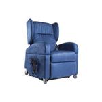 POLTRONA RELAX LADY (Blu) CON 2 MOTORI - 4 ruote piroettanti, di cui 2 con freno di stazionamento - Maniglione per spinta - Braccioli e alette poggiatesta estraibili - Cintura di contenimento
