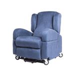 POLTRONA LADY LIFE (Blu) MOVIMENTO RELAX ELETTRICO CON LIFT ALZAPERSONE  - 4 ruote piroettanti, di cui 2 con freno di stazionamento - Maniglione per spinta - Braccioli estraibili - Cintura di contenimento