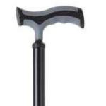 BASTONE REGOLABILE IN ALLUMINIO (Nero) CON PUNTALE STANDARD - MANICO A "T" - ALTEZZA REGOLABILE 72-95 cm - PORTATA MAX 110 kg