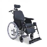 CARROZZINA BASCULANTE IDSOFT EVOlution ad autospinta - seduta 49/54 cm - Port. Max 140 KG - Carrozzina con seduta basculante - schienale inclinabile (da 90° a 120°) e regolabile in altezza, appoggia testa multiregolabile e con traslazione laterale: