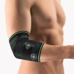EpiBasic Sport - TG. MEDIUM - (Circonf. avanbraccio  26 - 28 cm) - Tutore per gomito -Gomitiera compressiva con ulteriore fascia stabilizzante, Tessuto softflex, LUNGHEZZA 20 CM
