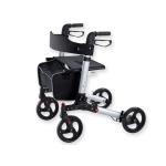 ROLLATORE STILISH - PIEGHEVOLE - argento - sedile imbottito in nylon con strap up - Impugnatura ergonomica e freni ad anello