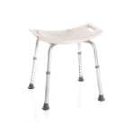 SEDILE PER DOCCIA SENZA SCHIENALE CON SEDUTA IN HDPE (Polietilene) E GAMBE CON PUNTALI ANTISCIVOLO - Dimensioni 49,5 x 40 cm - Seduta 49,5 x 29 - ALTEZZA  H 45÷62,8 cm - Portata max 110 kg