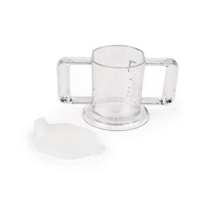 BICCHIERE CUP HANDY INCLINATO CON MANICI E BECCUCCIO DA 6 mm - GRADUATO E TRASPARENTE