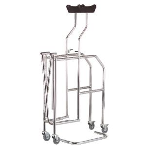 DEAMBULATORE PIEGHEVOLE CON APPOGGIO SOTTOASCELLARE - 4 RUOTE PIROETTANTI (2 CON FRENI) - GAMBE REGOLABILI IN ALTEZZA 86-98,5cm - ALTEZZA APPOGGI REGOLABILE 117-147cm - PORTATA MAX 130 kg - IN ACCIAIO CROMATO