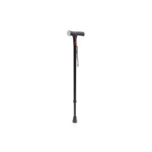 BASTONE REGOLABILE (Alluminio) CON LUCE DI CORTESIA ED AVVISATORE ACUSTICO - MANICO A "T" - ALTEZZA REGOLABILE 74-96,5 cm - PORTATA MAX 100 kg - COMANDI SULL'IMPUGNATURA E PUNTALI ANTISCIVOLO - IN ALLUMINIO