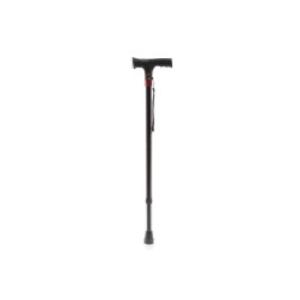 BASTONE REGOLABILE (Alluminio) CON LUCE DI CORTESIA ED AVVISATORE ACUSTICO - MANICO A "T" - ALTEZZA REGOLABILE 74-96,5 cm - PORTATA MAX 100 kg - COMANDI SULL'IMPUGNATURA E PUNTALI ANTISCIVOLO - IN ALLUMINIO
