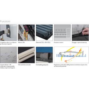 DOMUS AUTO - KIT ANTIDECUBITO A CICLO ALTERNATO E STATICO - Materasso in Nylon® + TPU traspirante/impermeabile (90x200x h. 20,3) - SEAT INFLATE E MAX FIRM - 20 ELEMENTI INTERCAMBIABILI E COMPRESSORE CON REGOLAZIONE AUTOMATICA DELLA PRESSIONE
