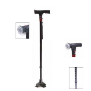 BASTONE REGOLABILE (Alluminio) CON LUCE DI CORTESIA ED AVVISATORE ACUSTICO - MANICO A "T" - ALTEZZA REGOLABILE 74-96,5 cm - PORTATA MAX 100 kg - COMANDI SULL'IMPUGNATURA E PUNTALI ANTISCIVOLO - IN ALLUMINIO