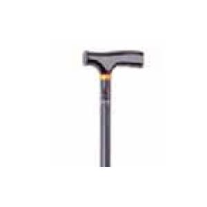 BASTONE PIEGHEVOLE IN ALLUMINIO (Nero - lungo) CON MANICO A "T" - ALTEZZA REGOLABILE 82,5-92,5 cm - PORTATA MAX 100 kg - IMPUGNATURA IN LEGNO E PUNTALI ANTISCIVOLO