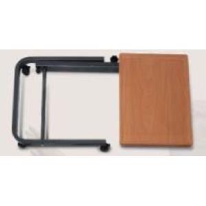 TAVOLINO SERVITORE DA LETTO SU RUOTE CON 1 PIANO INCLINABILE (60 x 40 cm) SOLLEVAMENTO MANUALE - COLORE LEGNO - ALTEZZA BASE CHE SI INFILA SOTTO IL LETTO: 7,5 cm - Pieghevole e facilmente collocabile in poco spazio.