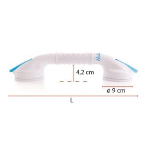 MANIGLIA A VENTOSA 50 cm - FACILI E VELOCI DA MONTARE - UTILIZZABILI SIA ORIZZONTALMENTE CHE VERTICALMENTE - IDEALE PER PERSONE CON DIFFICOLTA' NELL'ALZARSI E SEDERSI SUL WC