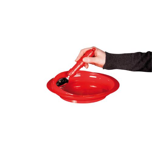 PIATTO CON BORDO RIALZATO (Rosso) E BASE ANTISCIVOLO A VENTOSA - MODELLO AVEL