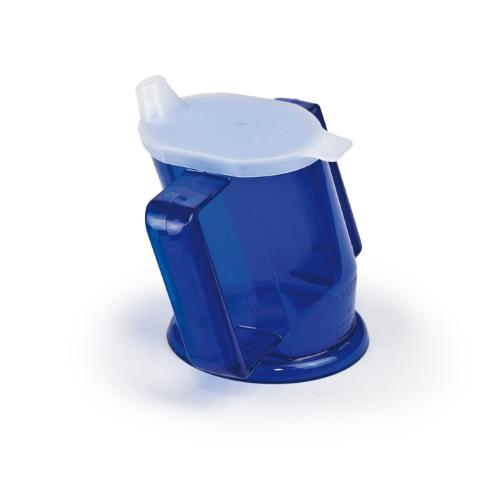 TAZZA INCLINATA ED ERGONOMICA (Blu) CON DOPPIO MANICO E TAPPO - BECCUCCIO PER LA SUZIONE - MODELLO HandyCup - 237ml