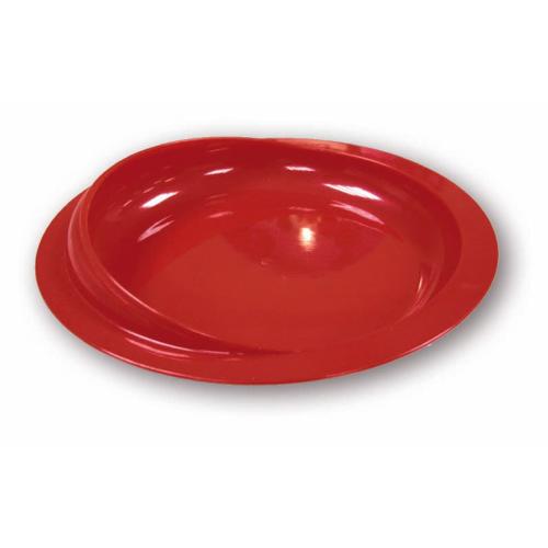 PIATTO CON BORDO RIALZATO (Rosso) E BASE ANTISCIVOLO A VENTOSA - MODELLO AVEL