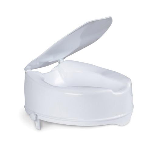 RIALZO PER WATER (Con coperchio) CON FERMI LATERALI - ALTEZZA 14 cm - PORTATA 250 kg - FERMI REGOLABILI IN LARGHEZZA - SEDUTA ERGONOMICA CON PENDENZA IN NEGATIVO CHE FACILITA LA POSTURA CORRETTA, RIDUCENDO LA FLESSIONE DELL'ANCA E DELLE GINOCCHIA