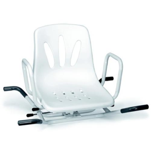 SEDILE GIREVOLE PER VASCA CON SEDUTA IN PP (Polipropilene) E BATTUTE LATERALI DI SICUREZZA - PORTATA FINO: 120 Kg