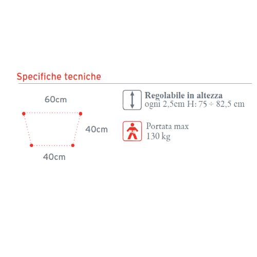 DEAMBULATORE FISSO CON 4 PUNTALI - ALTEZZA REGOLABILE da 87 a 94,5 cm -IN ALLUMINIO ANODIZZATO - PORTATA MAX 110 kg - CON MANOPOLE IMBOTTITE E PUNTALI IN GOMMA ANTISCIVOLO 