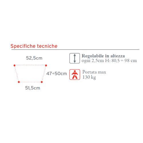 DEAMBULATORE PIEGHEVOLE CON PULSANTE - ALTEZZA REGOLABILE da 65 a 75 cm - PORTATA MAX 130 kg - CON 4 PUNTALI IN GOMMA E MANOPOLE IMBOTTITE -  IN ALLUMINIO ANODIZZATO