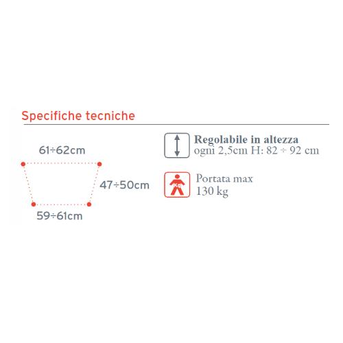 DEAMBULATORE PIEGHEVOLE CON FUNZIONE FISSA OD OSCILLANTE E CHIUSURA CON PULSANTE - ALTEZZA REGOLABILE 85-103 cm - PORTATA MAX 130 kg - CON MANOPOLE IMBOTTITE E PUNTALI IN GOMMA ANTISCIVOLO - IN ALLUMINIO ANODIZZATO 