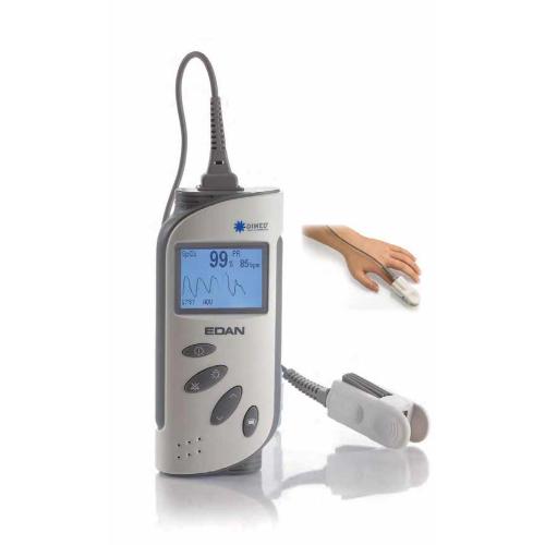 PULSIOSSIMETRO PALMARE CON ALLARMI, MEMORIA, DISPLAY GRAFICO, MODULO INTERNO, SENSORE NELLCOR OXIMAX e DI TEMPERATURA - ALLARMI: SpO2, BPM - COLLEGABILE A PC - TREND VISULIZZABILE GRAFICAMENTE - IDONEO PER IL MONITORAGGIO DI ADULTI, BAMBINI E NEONATI