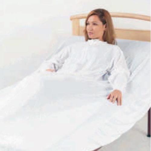 LENZUOLA PIGIAMA CONTENITIVO MANICA LUNGA (adatto per letti da 90 a 105 cm di larghezza) CON GANCI - STUDIATO PER EVITARE CHE IL PAZIENTE POSSA ACCEDERE A PANNOLONI O SONDE - CONSENTE IL MOVIMENTO ED I CAMBI POSTURALI - APERTURA LATERALE 