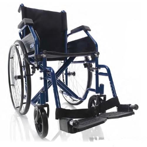 NOLEGGIO - CARROZZINA PRIMA (SEDUTA 45 cm) PIEGHEVOLE - A DOPPIA CROCIERA - Portata MAX 150 kg - RUOTE POSTERIORI IN ALLUMINIO - RUOTE ANTERIORI IN PVC CON FORCELLA IN ACCIAIO - SEDUTA E SCHIENALE IN NYLON IMBOTTITO LAVABILE 