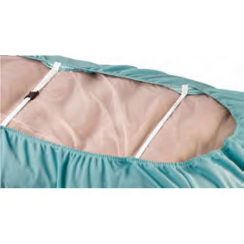 LENZUOLA PIGIAMA CONTENITIVO MANICA CORTA (adatto per letti singoli) IN POLIESTERE INDEFORMABILE E DI LUNGA DURATA - STUDIATO PER EVITARE CHE IL PAZIENTE POSSA ACCEDERE A PANNOLONI O SONDE - CONSENTE IL MOVIMENTO ED I CAMBI POSTURALI