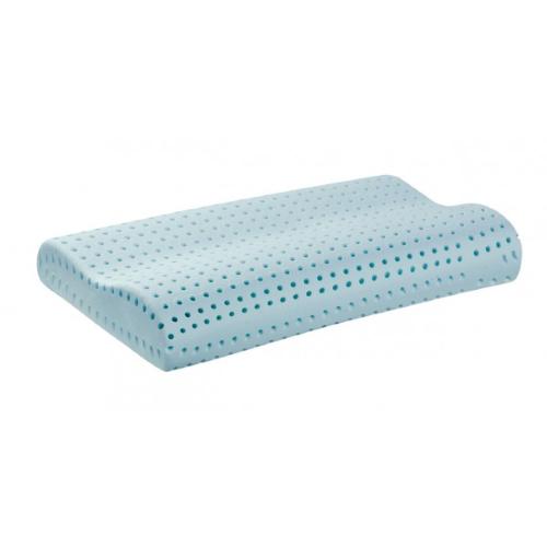 MEDIGEL CERVICALE (71x43 cm) GUANCIALE SAGOMATO CERVICALE IN COOL BREEZE MEMORY, MATERIALE INNOVATIVO TERMOREGOLANTE, TRASPIRANTE E ANALLERGICO - MAGLINA PROTETTIVA DEL MASSELLO - si adatta perfettamente alla forma del collo 