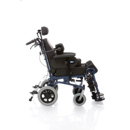 POLTRONA POLIFUNZIONALE ASSISTITA (ruote posteriori Ø 30 cm) (seduta 40 cm) Kit solleva gambe incluso,  SEDUTA BASCULANTE, SCHIENALE RECLINABILE, POGGIATESTA ANATOMICO REGOLABILE - RUOTINI ANTIRIBALTAMENTO