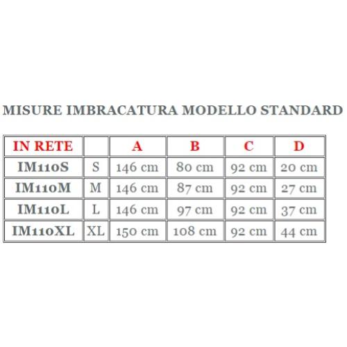 Imbracatura standard in rete (Taglia S) per sollevamalati CON POGGIATESTA (Portata max 250 kg) - Testata da istituto accreditato nel rispetto dei requisiti previsti dalla norma tecnica UNI EN ISO 10535.