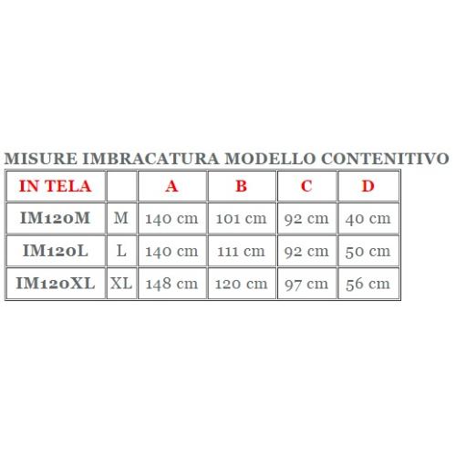 Imbracatura contenitiva in tela (Taglia M) con stecche per sollevamalati CON POGGIATESTA (Portata max 250 kg) Testata da istituto accreditato nel rispetto dei requisiti previsti dalla norma tecnica UNI EN ISO 10535.