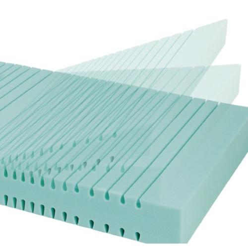 MATERASSO IN POLIURETANO ESPANSO VENTILATO - 1 SEZIONE (120 x 190 cm) (H. 14 cm) - IGNIFUGO - NON FODERATO - LAVORAZIONE OVOIDALE E UTILIZZABILE SU ENTRAMBI I LATI