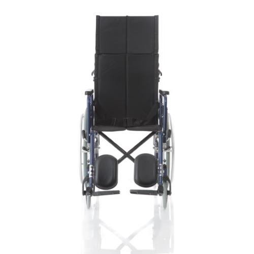 CARROZZINA PIEGHEVOLE AD AUTOSPINTA (Seduta 43 cm) CON SCHIENALE RECLINABILE IN ACCIAIO VERNICIATO - SINGOLA CROCIERA - BRACCIOLI ESTRAIBILI - FRENO OPERATORE - MODELLO COMFY-S