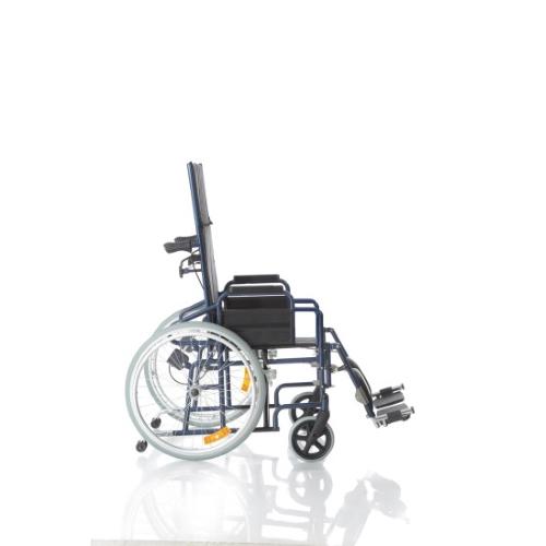 CARROZZINA PIEGHEVOLE AD AUTOSPINTA (Seduta 43 cm) CON SCHIENALE RECLINABILE IN ACCIAIO VERNICIATO - SINGOLA CROCIERA - BRACCIOLI ESTRAIBILI - FRENO OPERATORE - MODELLO COMFY-S