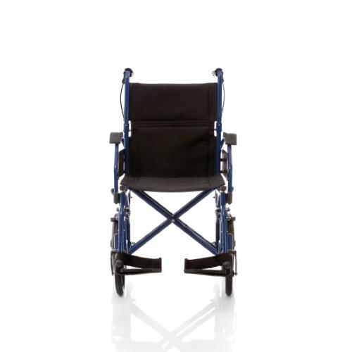 CARROZZINA GO UP CON SEDUTA 43 cm - DA TRANSITO E CON FRENO OPERATORE - IN ACCIAIO A DOPPIA CROCIERA E PORTATA DI 150 Kg - RUOTE POSTERIORI IN PU - PEDANE REGOLABILI - SCHIENALE RECLINABILE E BRACCIOLI RIBALTABILI - PESO 17,5 Kg