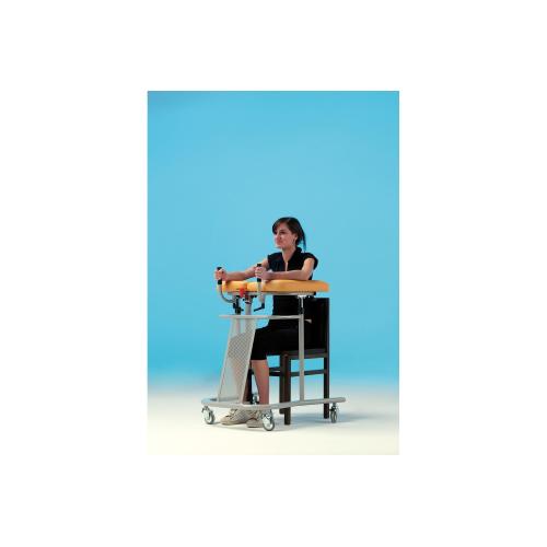 WALKER LIFT - Deambulatore in acciaio - I piani di appoggio sono regolabili manualmente in larghezza e in altezza tramite un pistone a gas azionato da comando a leva che aiuta il paziente ad alzarsi in posizione di deambulazione