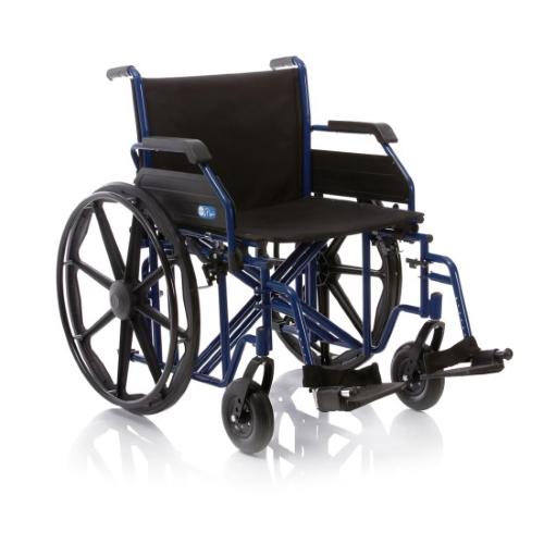 CARROZZINA PLUS CON SEDUTA 55 cm - PIEGHEVOLE (Peso max supportato 200kg) DOPPIA CROCIERA AD AUTOSPINTA - BARIATRICA - RUOTE POSTERIORI PIENE IN PLASTICA - SEDUTA E SCHIENALE IN NYLON NERO IMBOTTITO LAVABILE 