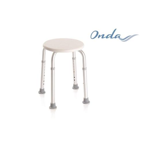 SEDILE ROTONDO PER DOCCIA CON SEDUTA IN PE (Polietilene) - Dimensioni L:35 x P:35 cm - ALTEZZA REGOLABILE H:36÷53.5 - Seduta Ø 31 cm - Portata max 110 kg